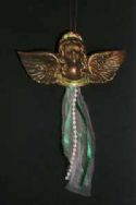 CBlack and Gold Angel Ornament (Open Wing) - Click To Enlarge